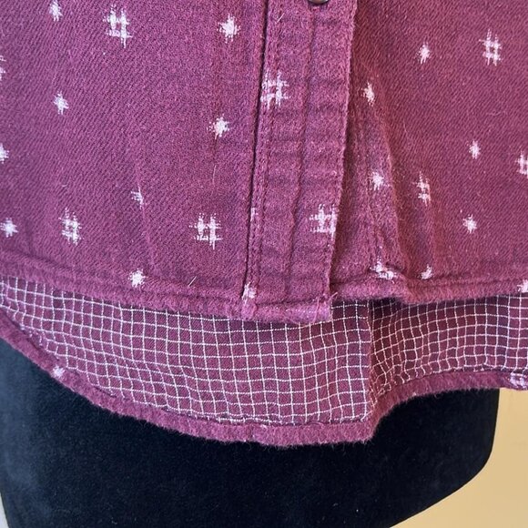 Madewell Burgundy Flannel XXS Top Warm Cozy Casual Hipster Stylish Rodeo Lagenlo - Picture 12 of 13